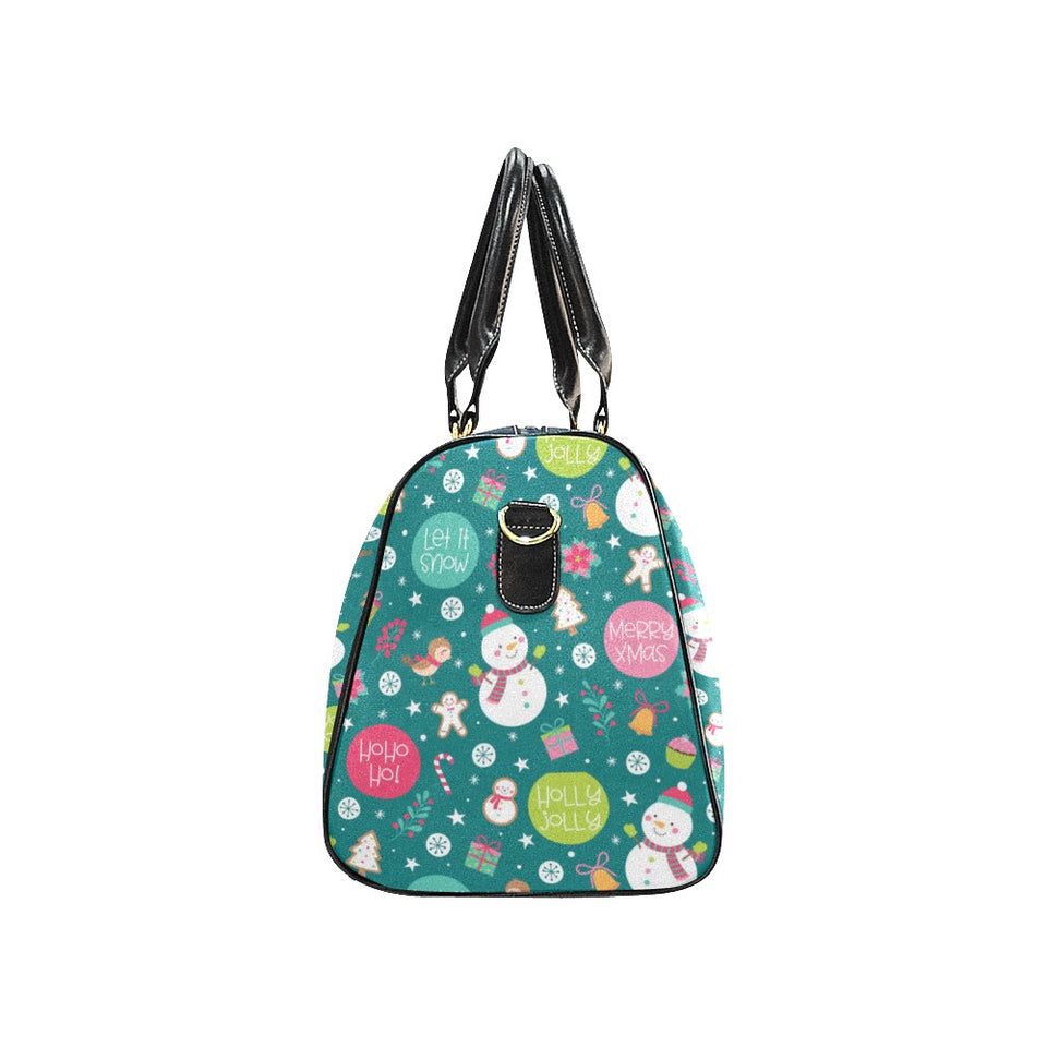 Snowman bird decorative elements christmas pattern Travel Bag