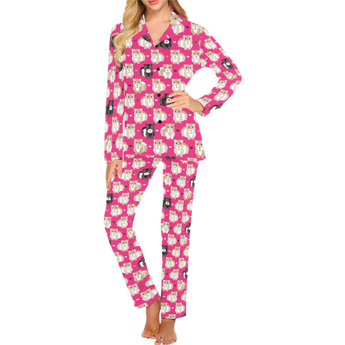 Guinea Pig Pattern Print Design 01 Women's Long Pajama Set