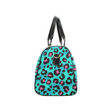 Green leopard skin print pattern Travel Bag