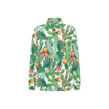 Cactus design pattern copy Women's Long Sleeve Polo Shirt
