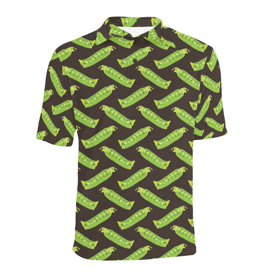 Green Peas Pattern Print Design 05 Men's All Over Print Polo Shirt