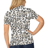Leopard skin print pattern Women's All Over Print Polo Shirt