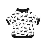 Goat ram pattern All Over Print Pet Dog Round Neck Fuzzy Shirt