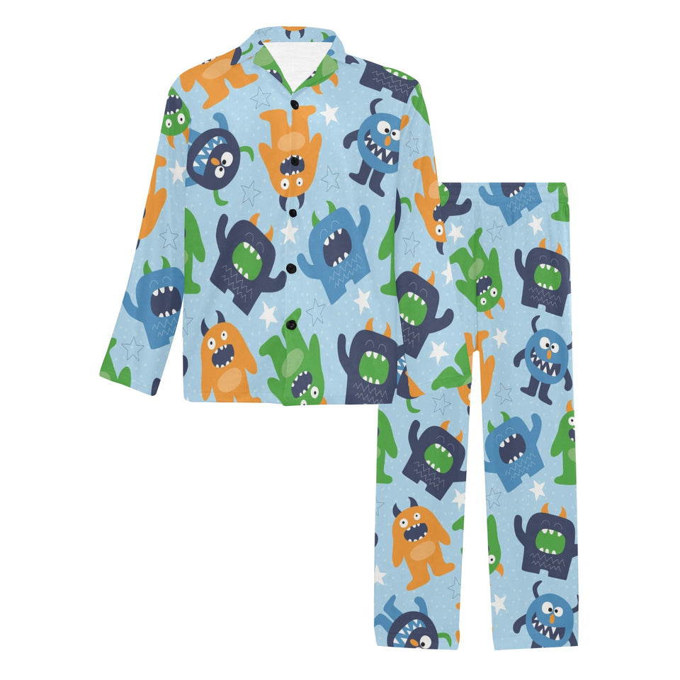 Alien Pattern Print Design 04 Men's Long Pajama Set