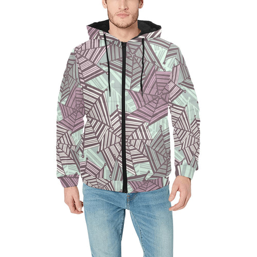 Spider web cobweb design color pattern Men's Padded Hooded Jacket
