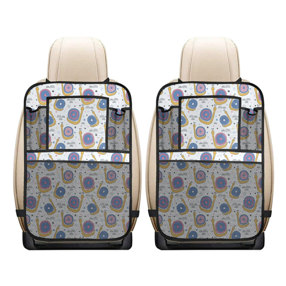 Snail Pattern Print Design 05 Car Seat Back Organizer