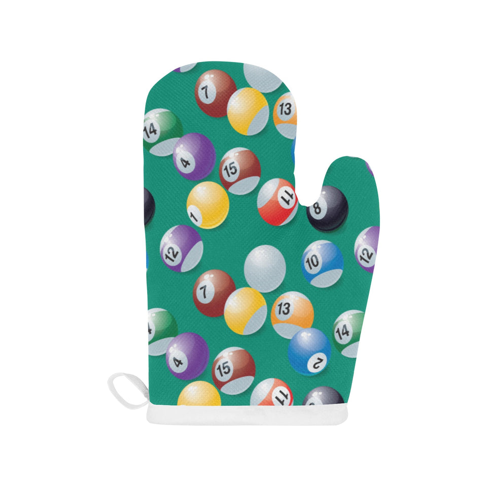 Billiard Ball Pattern Print Design 01 Heat Resistant Oven Mitts