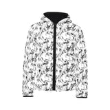 Greyhound Pattern Print Design 01 Kids' Boys' Girls' Padded Hooded Jacket