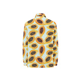 Watercolor papaya pattern Women's Long Sleeve Polo Shirt