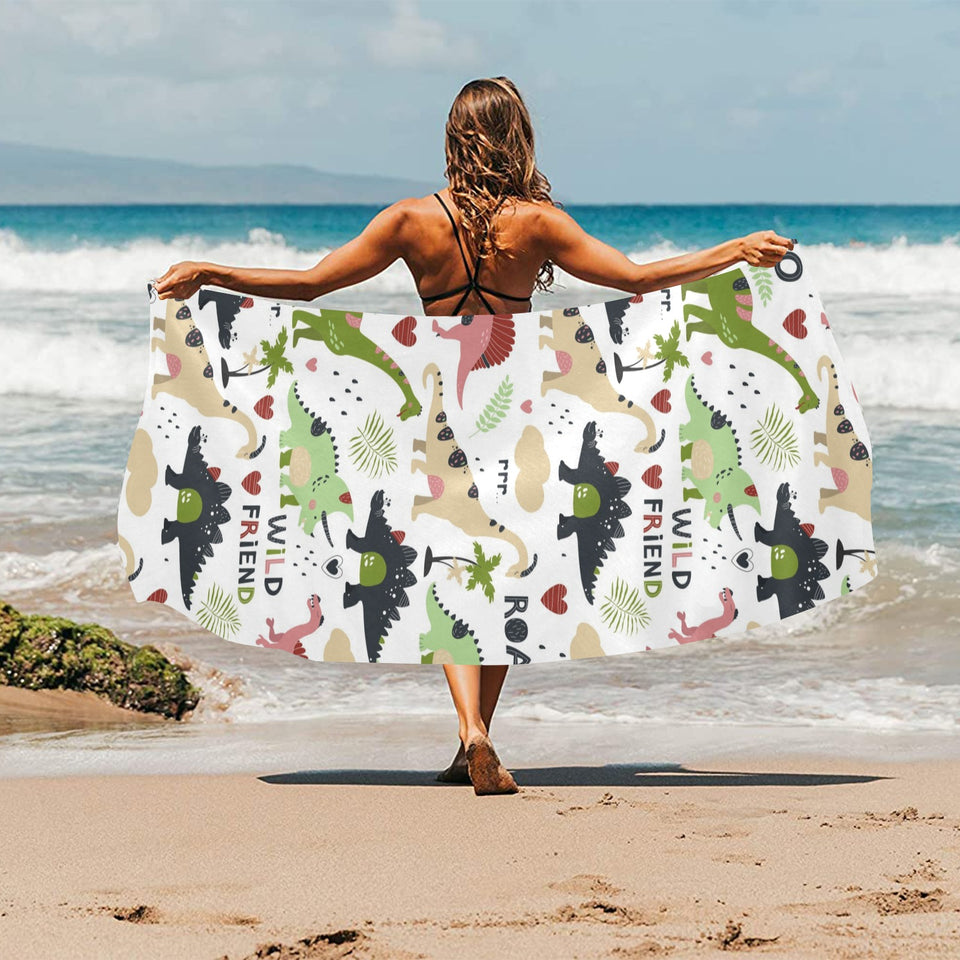 Cute dinosaurs pattern Beach Towel