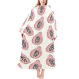 papaya pattern Blanket Robe with Sleeves