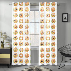 Hamburger Pattern Print Design 04 Gauze Curtain