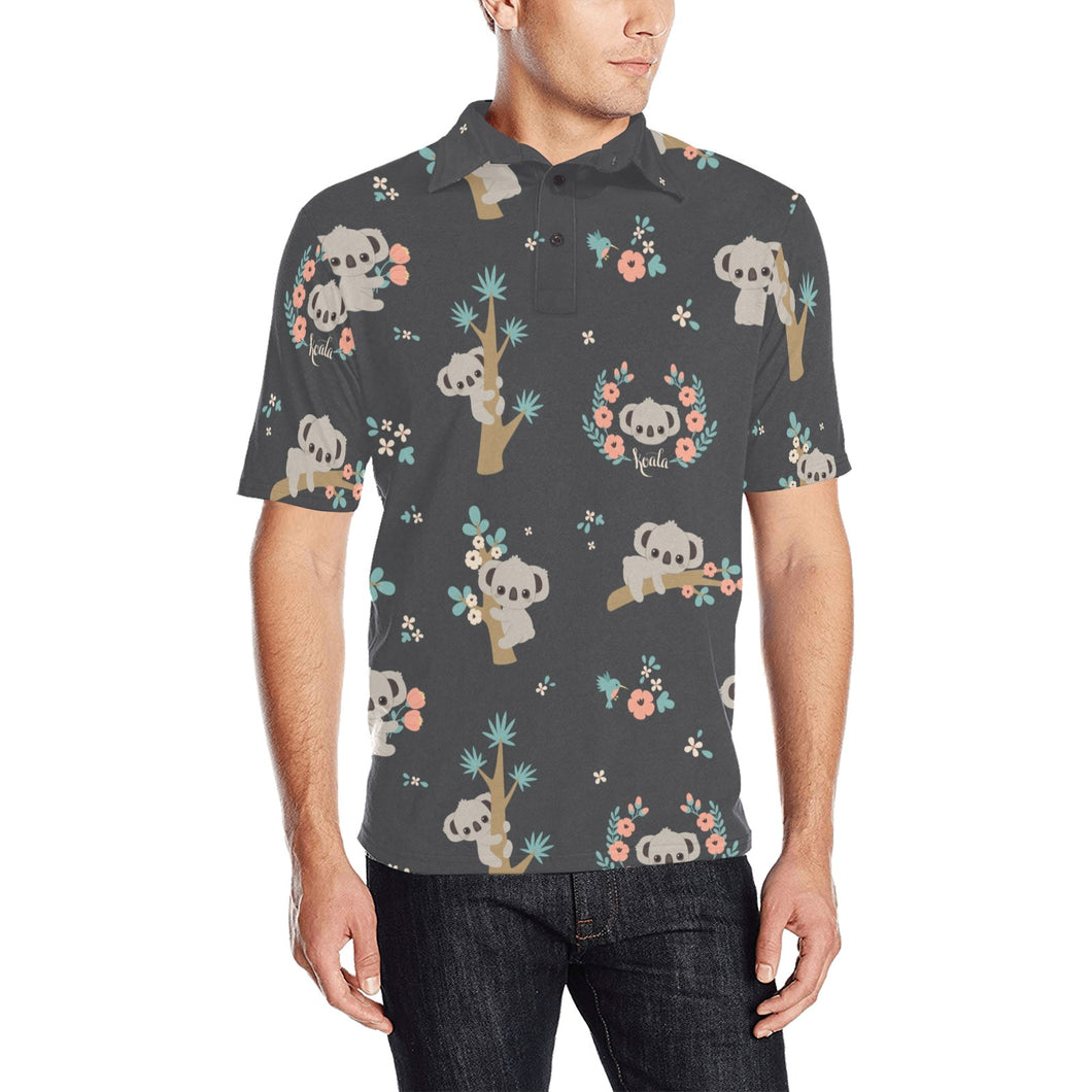 Cute koala pattern Men's All Over Print Polo Shirt