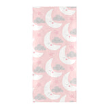 Cute moon cloud star pattern pink dot background Beach Towel