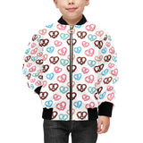 Pretzels Pattern Print Design 04 Kids' Boys' Girls' Bomber Jacket