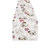English Bulldog Pattern Print Design 01 Table Runner