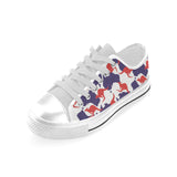 Kangaroo Australian pattern Men's Low Top Canvas Shoes White