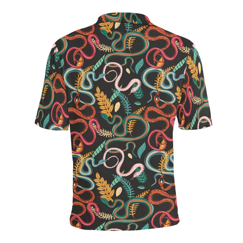 Colorful snake plant pattern Men's All Over Print Polo Shirt