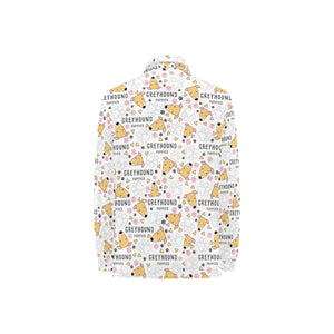 Greyhound Pattern Print Design 03 Women's Long Sleeve Polo Shirt