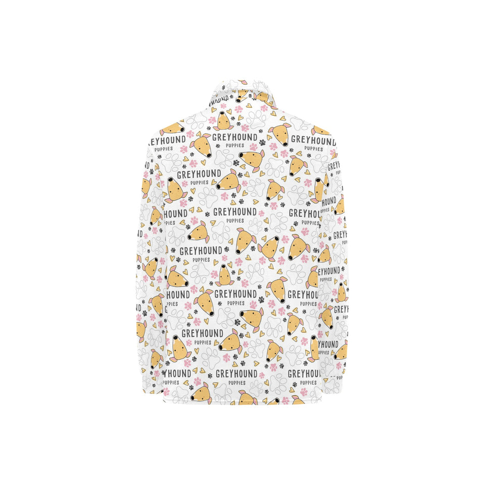 Greyhound Pattern Print Design 03 Women's Long Sleeve Polo Shirt