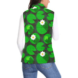 Frog waterlily pattern Women's Padded Vest