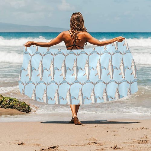 Swordfish Pattern Print Design 01 Beach Towel