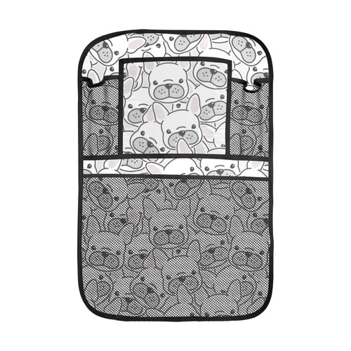 Cute french bulldog head pattern Car Seat Back Organizer