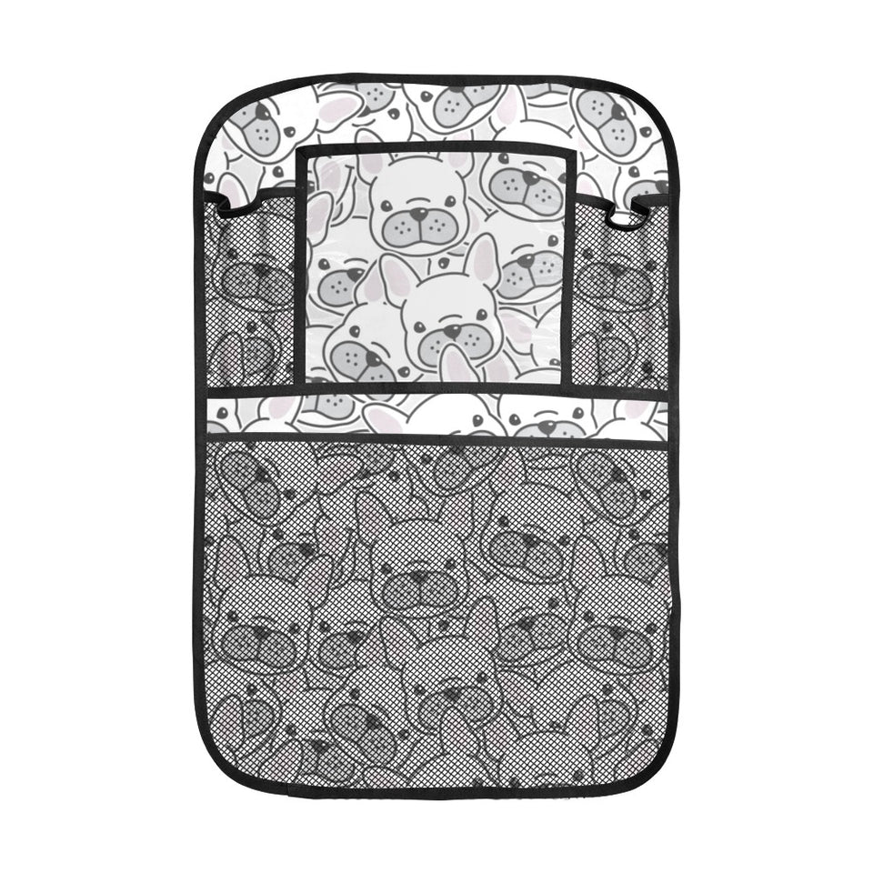 Cute french bulldog head pattern Car Seat Back Organizer