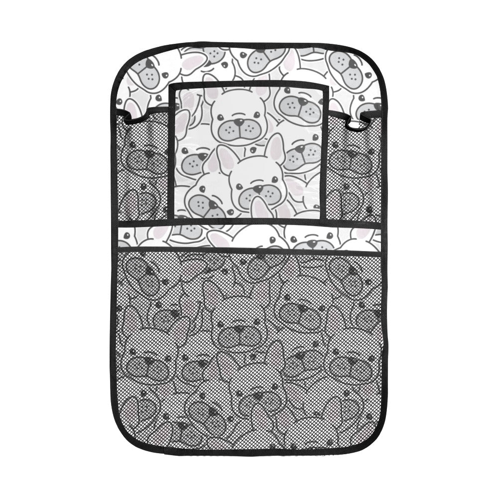 Cute french bulldog head pattern Car Seat Back Organizer