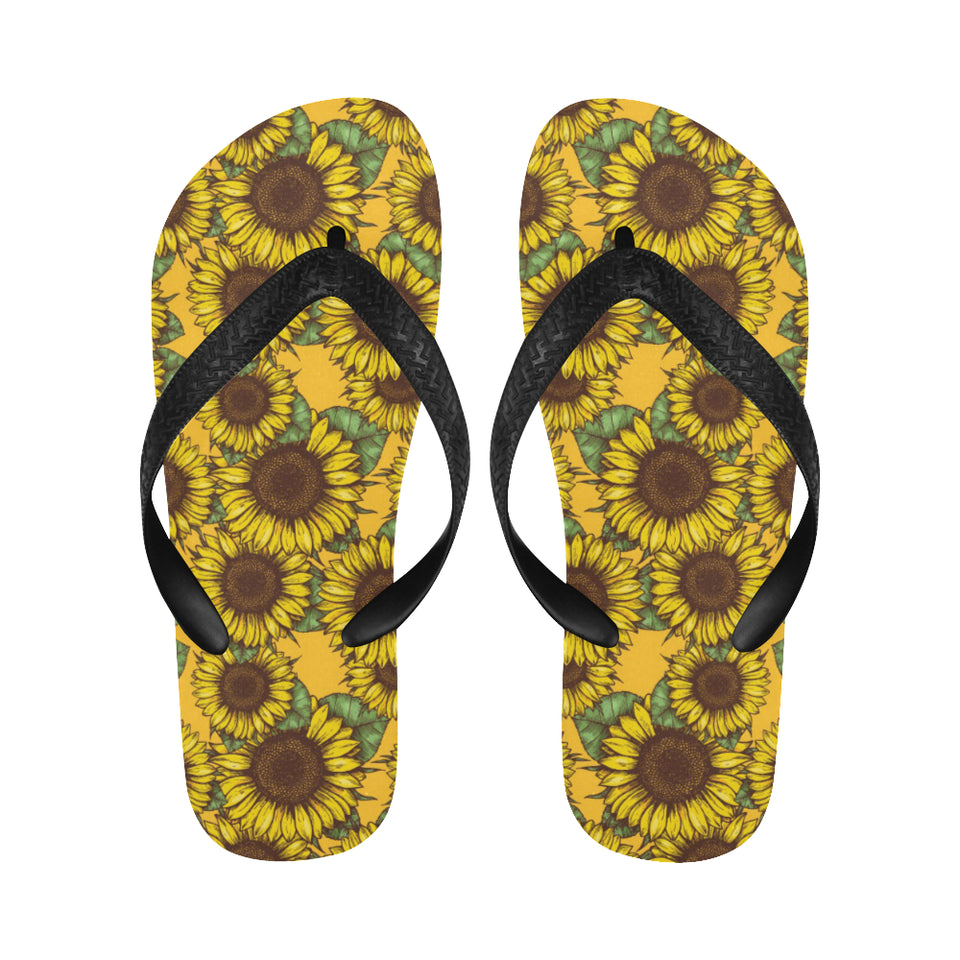 Sunflower pattern Unisex Flip Flops