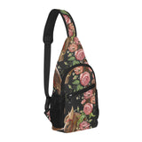 Horse head wild roses pattern All Over Print Chest Bag