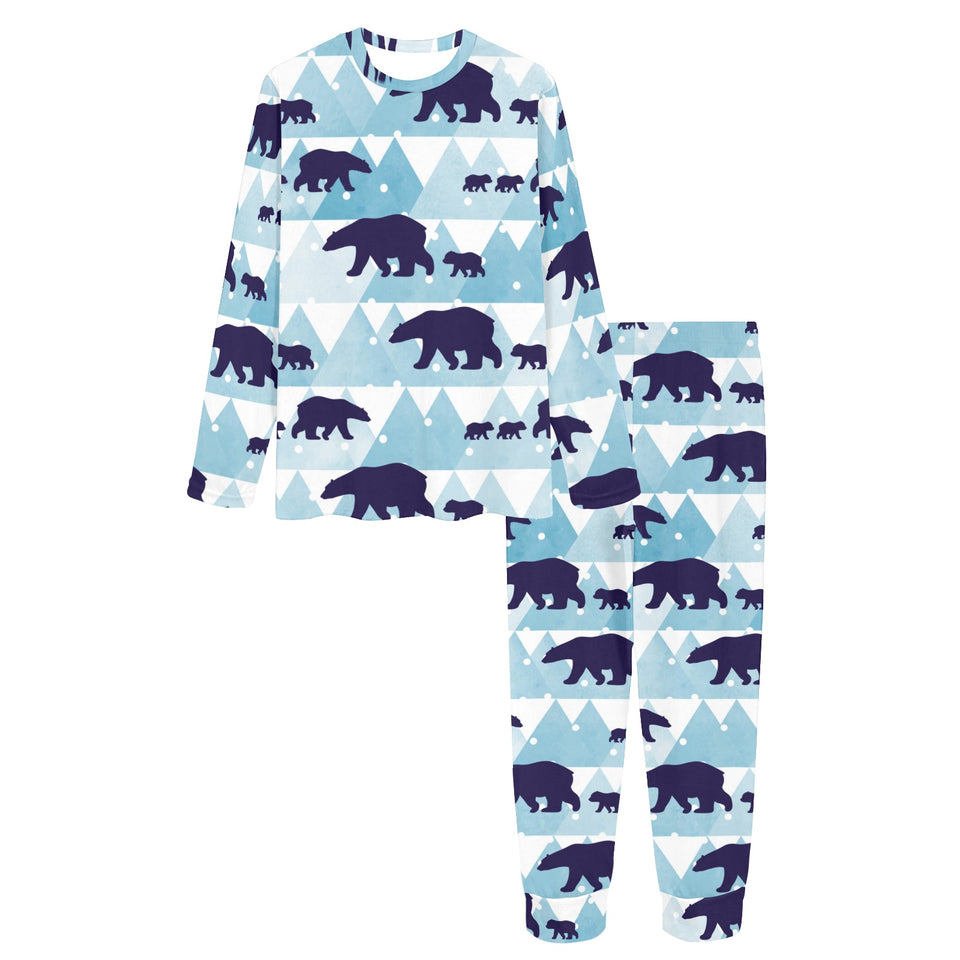 polar bear winter snow pattern Women's All Over Print Pajama Set
