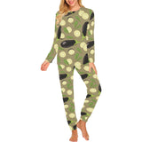 Eggplant Pattern Print Design 02 Women's All Over Print Pajama Set