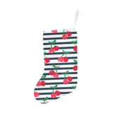 Hand drawn cherry pattern striped background Christmas Stocking