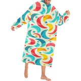 Colorful moon pattern Blanket Robe with Sleeves