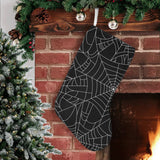 Spider web pattern Black background white cobweb Christmas Stocking