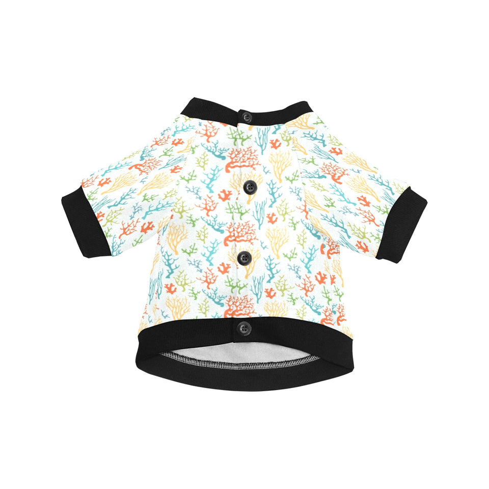 Coral Reef Pattern Print Design 02 All Over Print Pet Dog Round Neck Fuzzy Shirt