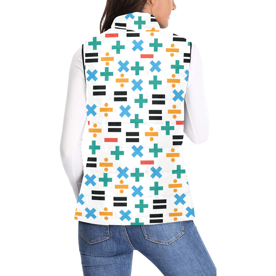 Math Pattern Print Design 05 Women's Padded Vest