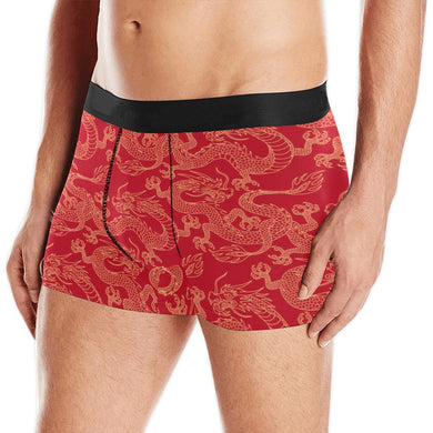 Gold dragons red background Men's All Over Print Boxer Briefs Men's Underwear