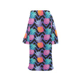 Pineapples pattern zigzag background Blanket Robe with Sleeves