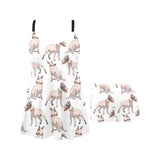 Bull Terrier Pattern Print Design 04 Chest Sexy Pleated Two Piece Swim Dress