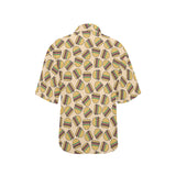 Hamburger Pattern Print Design 01 Women's All Over Print Hawaiian Shirt