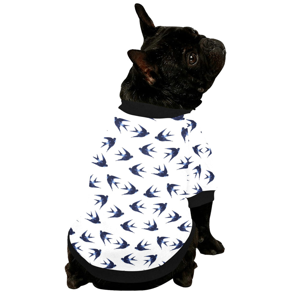 Swallow Pattern Print Design 03 All Over Print Pet Dog Round Neck Fuzzy Shirt