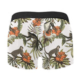 Monkey red hibiscus flower palm leaves floral patt Men's All Over Print Boxer Briefs Men's Underwear