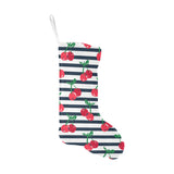 Hand drawn cherry pattern striped background Christmas Stocking