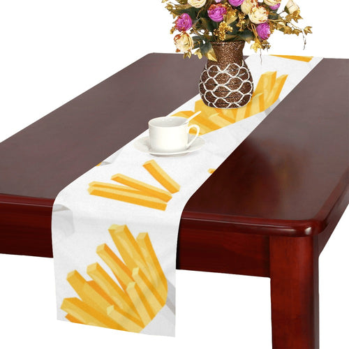 French fries white paper box pattern Table Runner