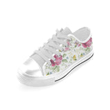 Hand drawn butterfly rose Men's Low Top Shoes White