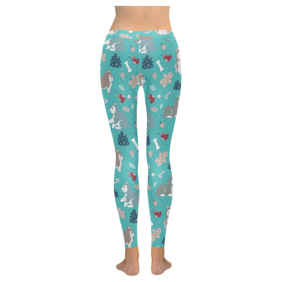 Christmas cute siberian husky puppie pattern Women's Legging Fulfilled In US