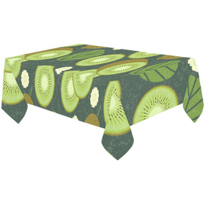 Whole sliced kiwi leave and flower Tablecloth