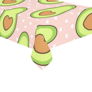 Avocado heart pink background Tablecloth